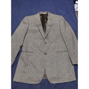 Belvest for Boyd's Philadelphia Blazer 42L Grey Herringbone‎ Wool Cashmere 110s